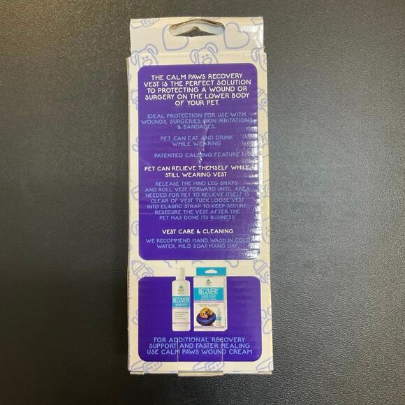 Calm Paws Premium Recovery Vest Small Dogs w/ Free Calming Disk - Picture 2 of 5